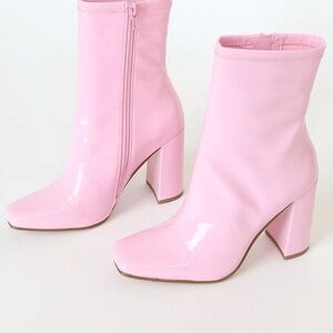 Steve Madden Pink Heeled Ankle Boots